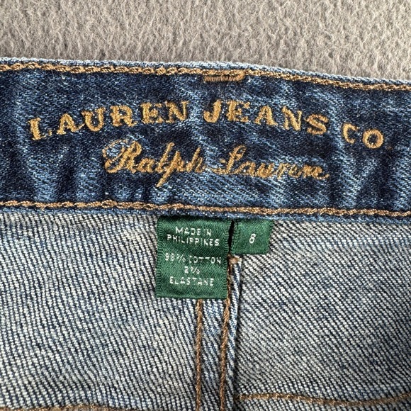 Lauren Ralph Lauren Jeans Women 8 Blue Wash Denim‎ Straight Leg Y2K Fade - Picture 7 of 13